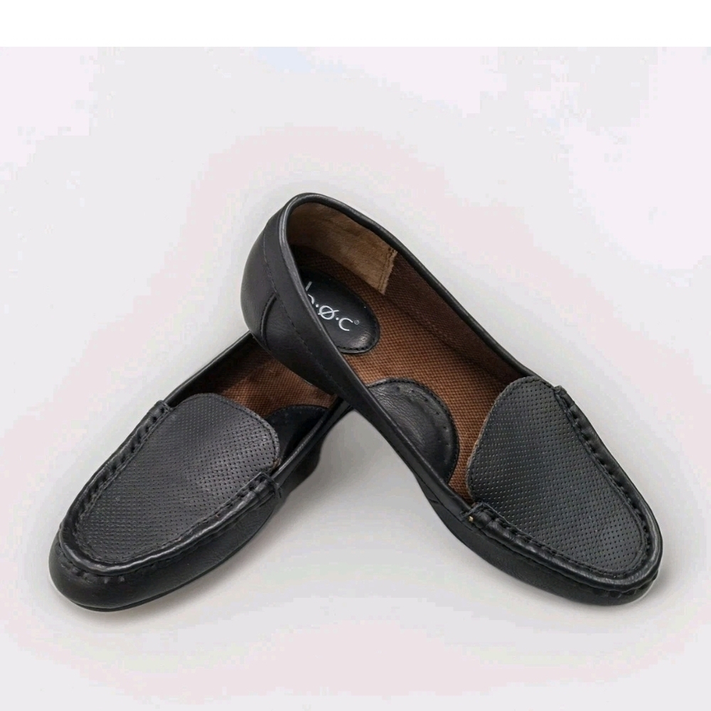 Born Concept Women's Black Flexible Comfort Flats Loafers Sz 7.5